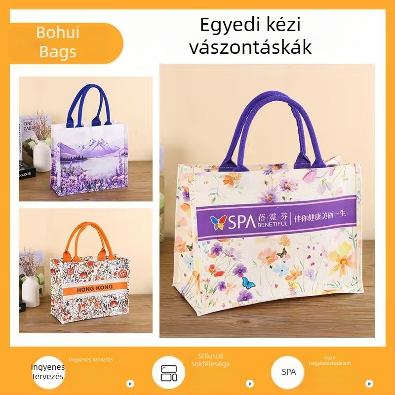 Vászon tote táska egyedi logóval, nagy kapacitású bevásárláshoz
