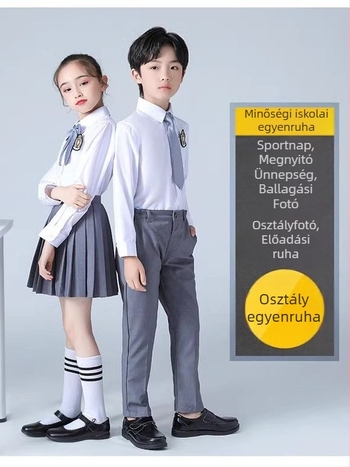 Gyerekeknek brit stílusú iskolai egyenruha kórusra és előadásokra — felső és nadrág készlet