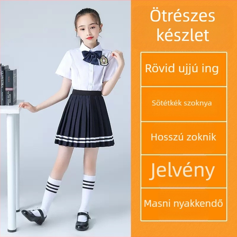 Gyerekeknek brit stílusú iskolai egyenruha kórusra és előadásokra — felső és nadrág készlet