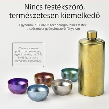Tiszta titán kettős falú teáskészlet ajándékdobozzal, Gongfu tea kiegészítők, otthonra vagy irodába
