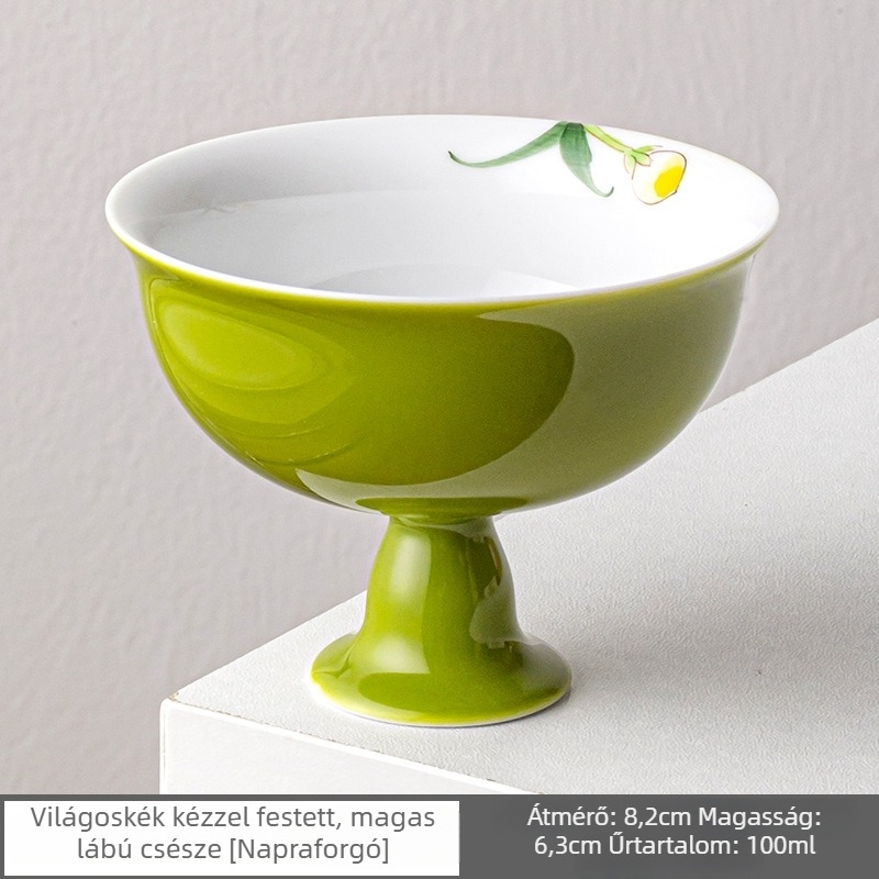 Kézzel festett porcelán Kung-Fu teáscsésze pillangó- és virágmotívummal, kínai retro stílus, női teás készlet