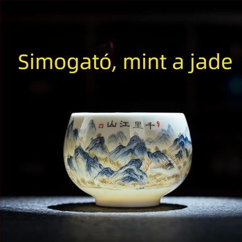 Dehua porcelán Gongfu teáscsésze – nagy Qianli Jiangshan teáscsésze, meditációs tál