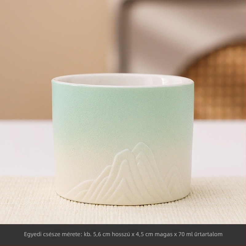 Porcelán teáscsésze négy évszakos hegyi relieftel, új kínai stílusú, személyes teáscsésze