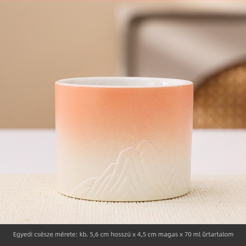 Porcelán teáscsésze négy évszakos hegyi relieftel, új kínai stílusú, személyes teáscsésze