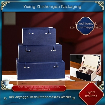 Porcelán teáskészlet brokátdobozban több bögrével