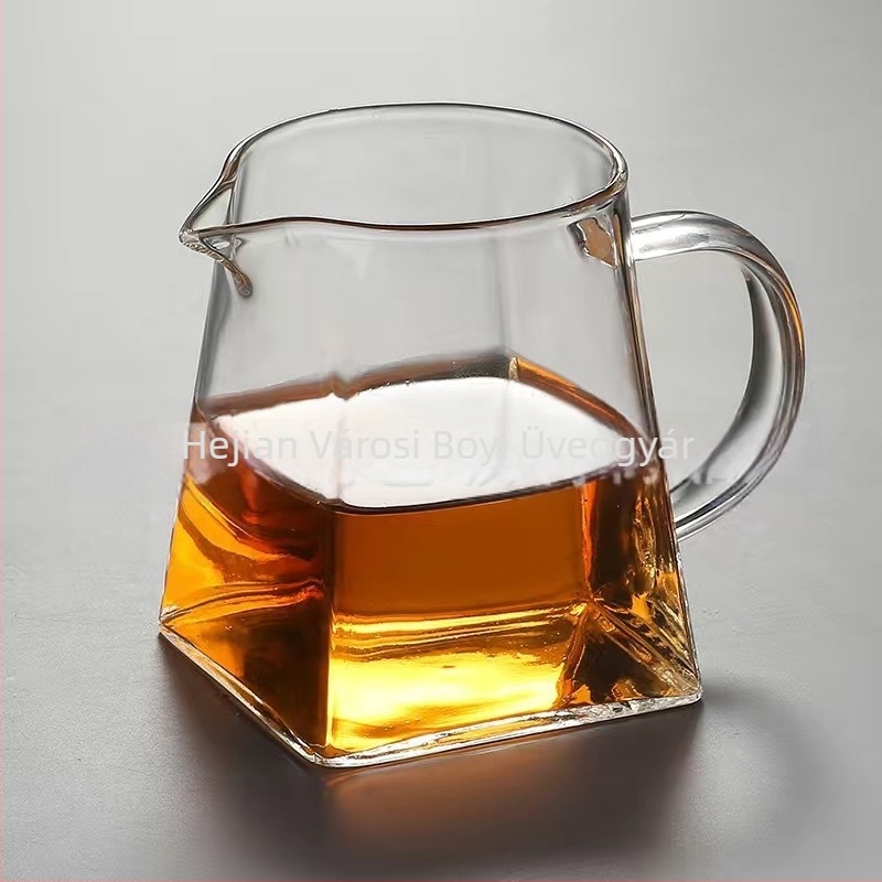 Átlátszó boroszilikát üvegből készült teás edény oldalsó fa fogantyúval, tea elválasztóval, nagy kapacitású Kung Fu teáskészlet
