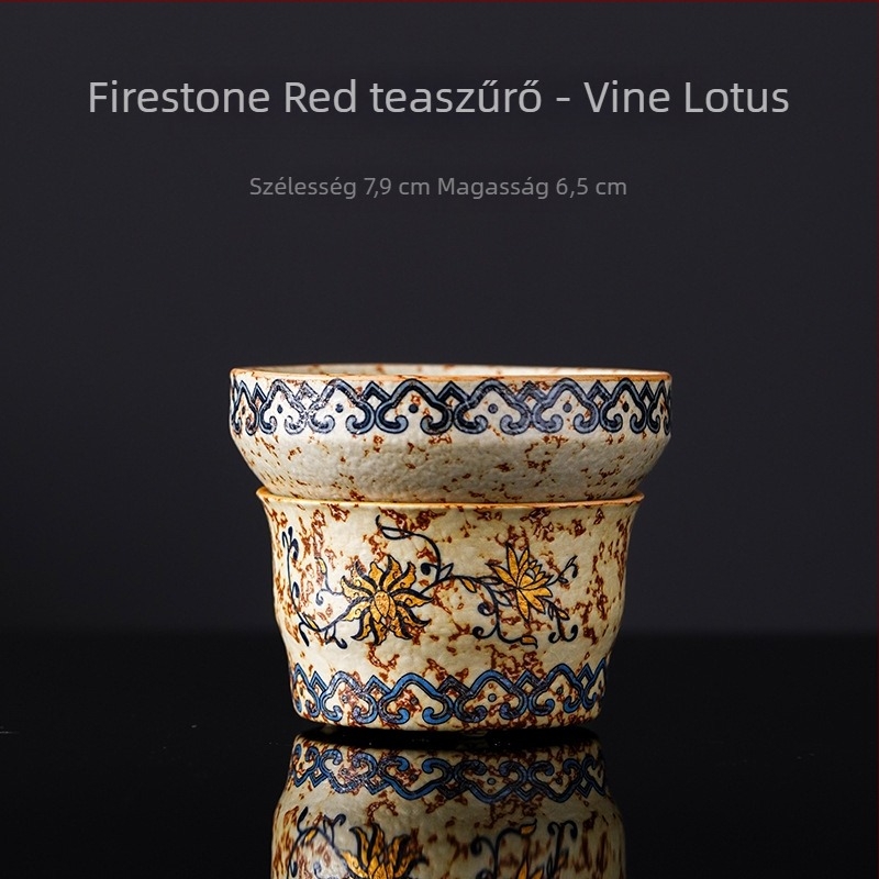 Kerámiából készült teafilter beépített szűrővel és elválasztóval, otthoni használatra, kék-fehér porcelán ihletésű dizájn