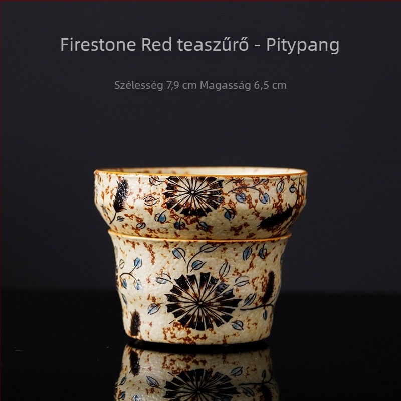 Kerámiából készült teafilter beépített szűrővel és elválasztóval, otthoni használatra, kék-fehér porcelán ihletésű dizájn