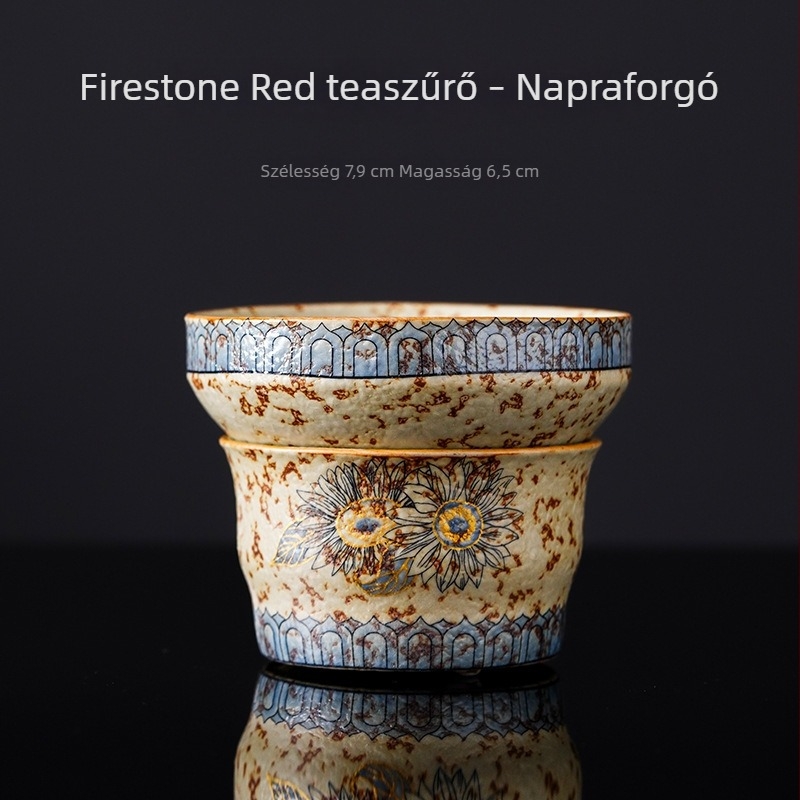 Kerámiából készült teafilter beépített szűrővel és elválasztóval, otthoni használatra, kék-fehér porcelán ihletésű dizájn