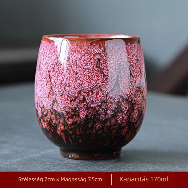 Kiln-variációjú Jian ware teáscsésze, sapka alakú kerámia, Gongfu tea szertartáshoz