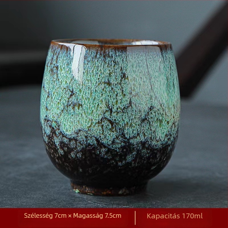 Kiln-variációjú Jian ware teáscsésze, sapka alakú kerámia, Gongfu tea szertartáshoz
