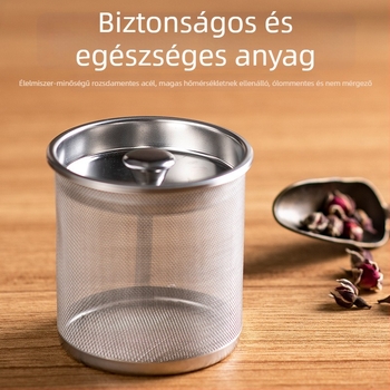 Rozsdamentes acél teáskészlet levélinfúzorral és teafilterrel