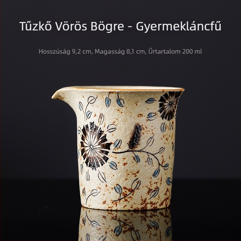Kék-fehér porcelán Gongdao pohár vörös mázzal, teaadagoló és egyenlítő pohár, luxus otthoni teaceremónia készlet