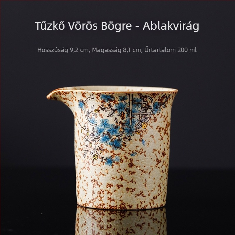 Kék-fehér porcelán Gongdao pohár vörös mázzal, teaadagoló és egyenlítő pohár, luxus otthoni teaceremónia készlet