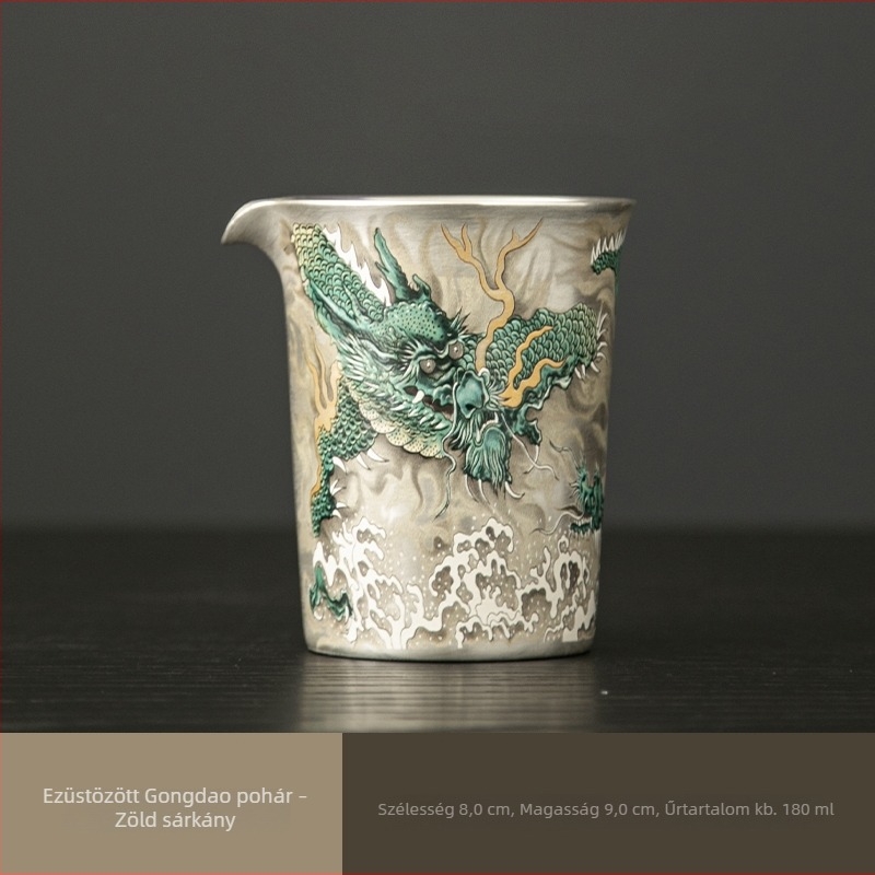 999 ezüst egyensúly pohár porcelán tea-szervízzel és szűrő készlettel Gongfu tea ceremóniához
