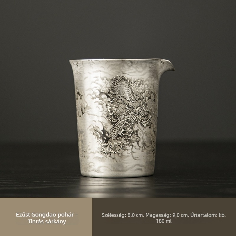 999 ezüst egyensúly pohár porcelán tea-szervízzel és szűrő készlettel Gongfu tea ceremóniához
