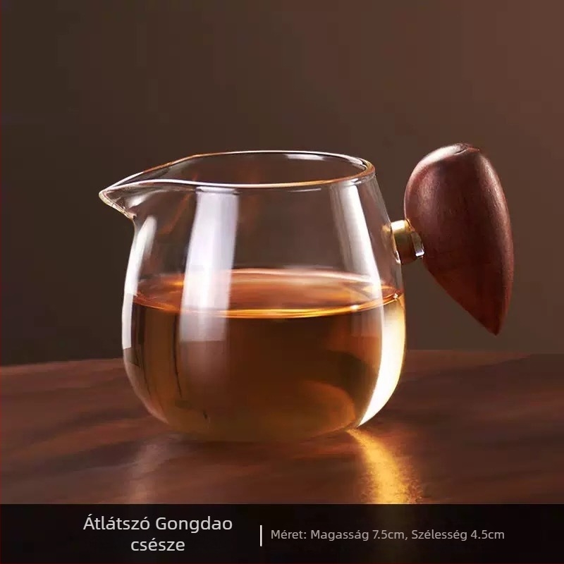 Gongfu teáskészlet hőálló boroszilikát üvegből, fair cup-tal, japán stílusú, tea osztóval az egyenletes kiszolgálásért