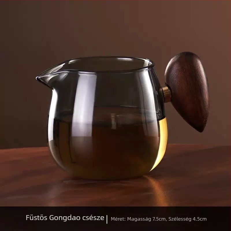 Gongfu teáskészlet hőálló boroszilikát üvegből, fair cup-tal, japán stílusú, tea osztóval az egyenletes kiszolgálásért