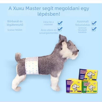 Shh Shh Master kutya pelenkák és vizelés alátétek nőstény kutyáknak, nadrágok inkontinenciára, 18 db/csomag