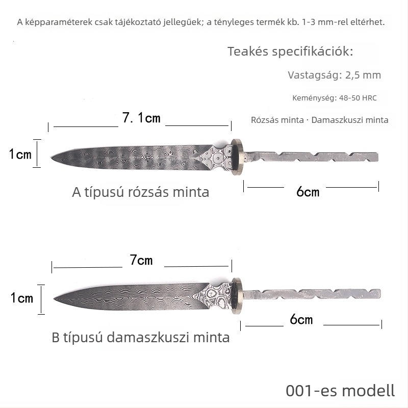 7 cm Damasz teáskés blank – teás kard blank, teás tű blank – félkész tea ceremóniái kiegészítők 001