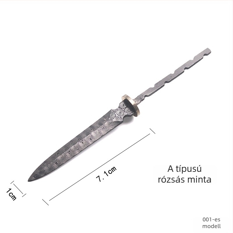 7 cm Damasz teáskés blank – teás kard blank, teás tű blank – félkész tea ceremóniái kiegészítők 001
