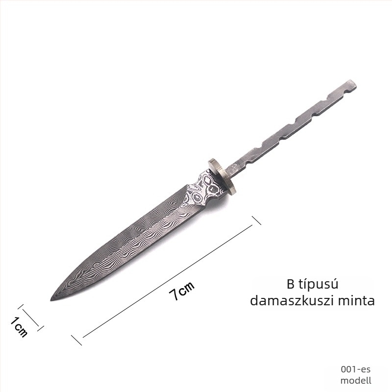 7 cm Damasz teáskés blank – teás kard blank, teás tű blank – félkész tea ceremóniái kiegészítők 001