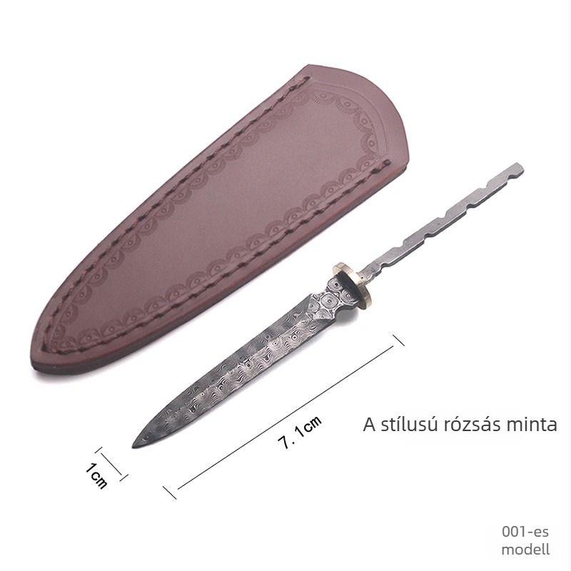7 cm Damasz teáskés blank – teás kard blank, teás tű blank – félkész tea ceremóniái kiegészítők 001
