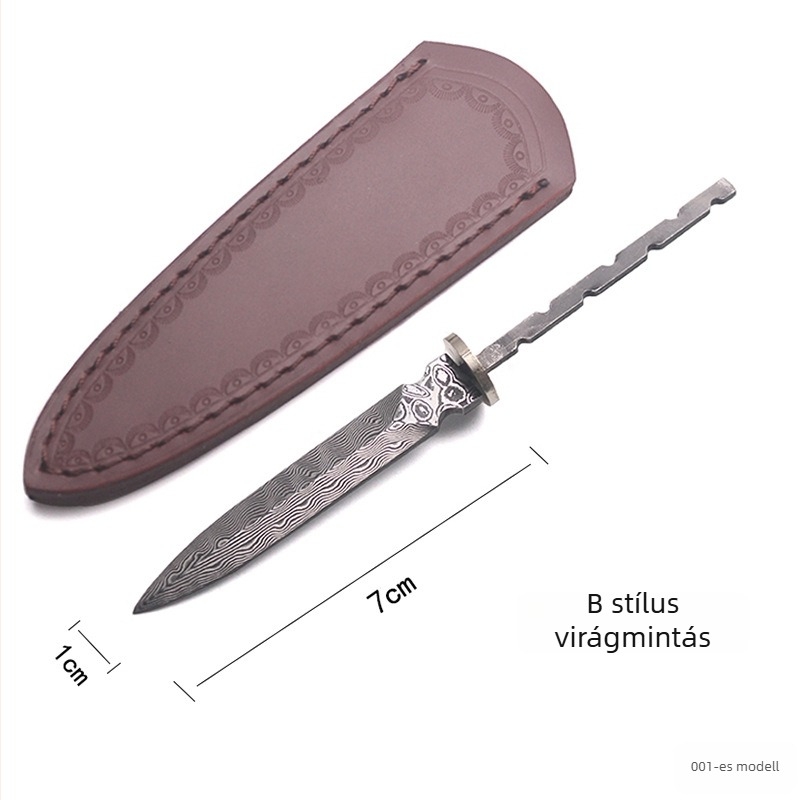 7 cm Damasz teáskés blank – teás kard blank, teás tű blank – félkész tea ceremóniái kiegészítők 001