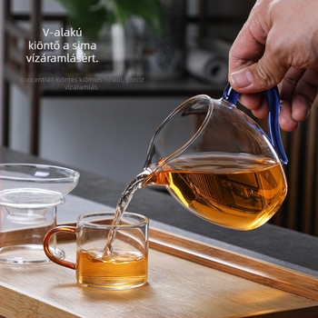 Gongdao teás pohár, nagy átlátszó fogantyúval, hőálló boroszilikát üveg, egyedi gyártás