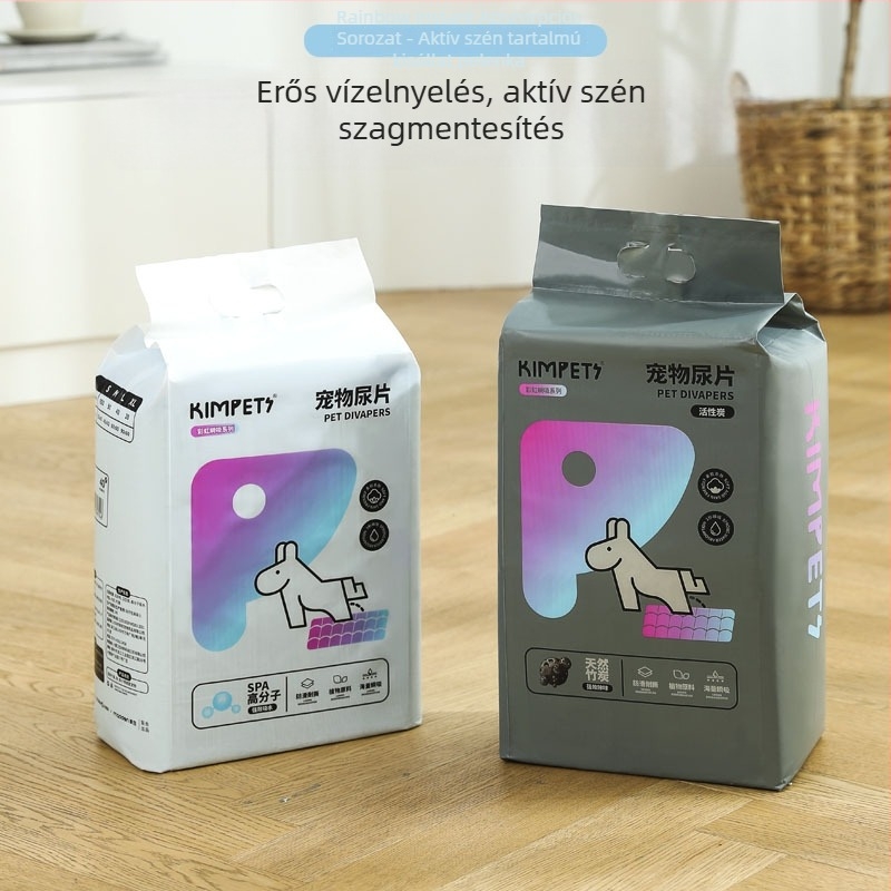 Aktív szénnel ellátott, vastagított vizeletpárnák háziállatok számára, dezodoráló, nedvszívó, 100 db