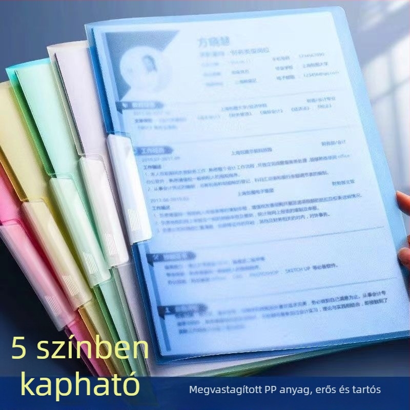 A4-es forgó mappa oldalsó zárással, PP anyagú, átlátszó dokumentum rendező
