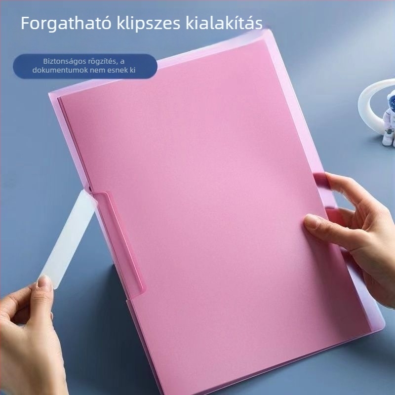 A4-es forgó mappa oldalsó zárással, PP anyagú, átlátszó dokumentum rendező