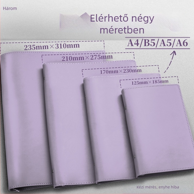 Bőr tok A4 mappákhoz és lazán fűzött jegyzetfüzetekhez A5, B5 és A6 méretekben.