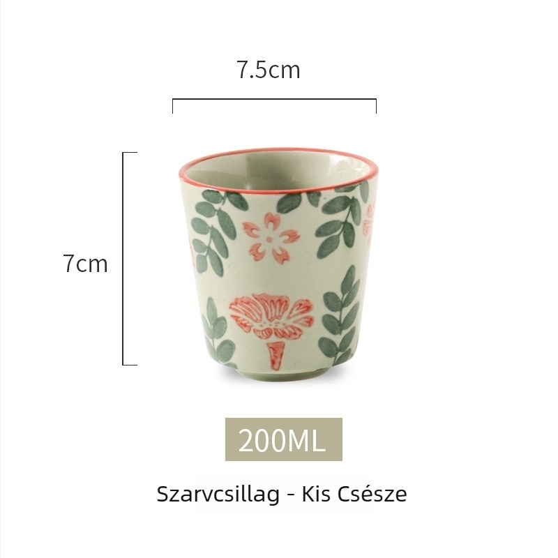 Japán stílusú teáskanna teával, retro kék-fehér kerámia teáskészlet kézzel festett felülettel