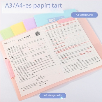 A3 forgó rugós iratrendező, átlátszó, nagy kapacitású, vízálló A4-es dokumentumok tárolására