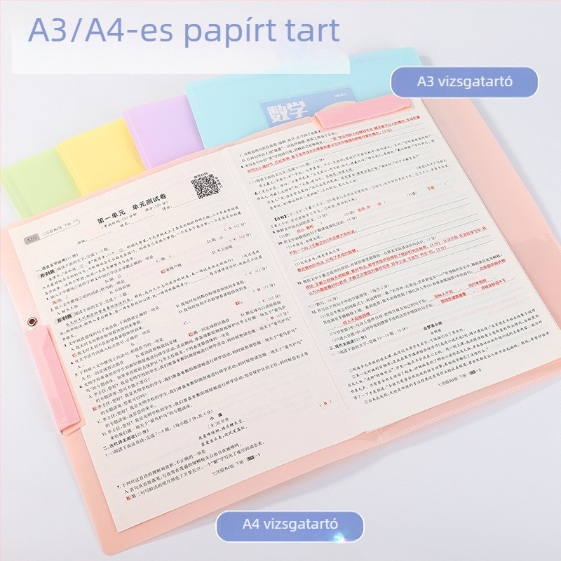 A3 forgó rugós iratrendező, átlátszó, nagy kapacitású, vízálló A4-es dokumentumok tárolására