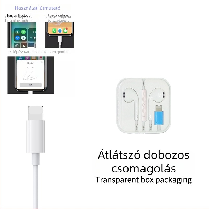 Vezetékes in-ear fülhallgató vezérléssel, Type-C digitális dekódolással, 3.5 mm AUX, Apple és Samsung készülékekhez