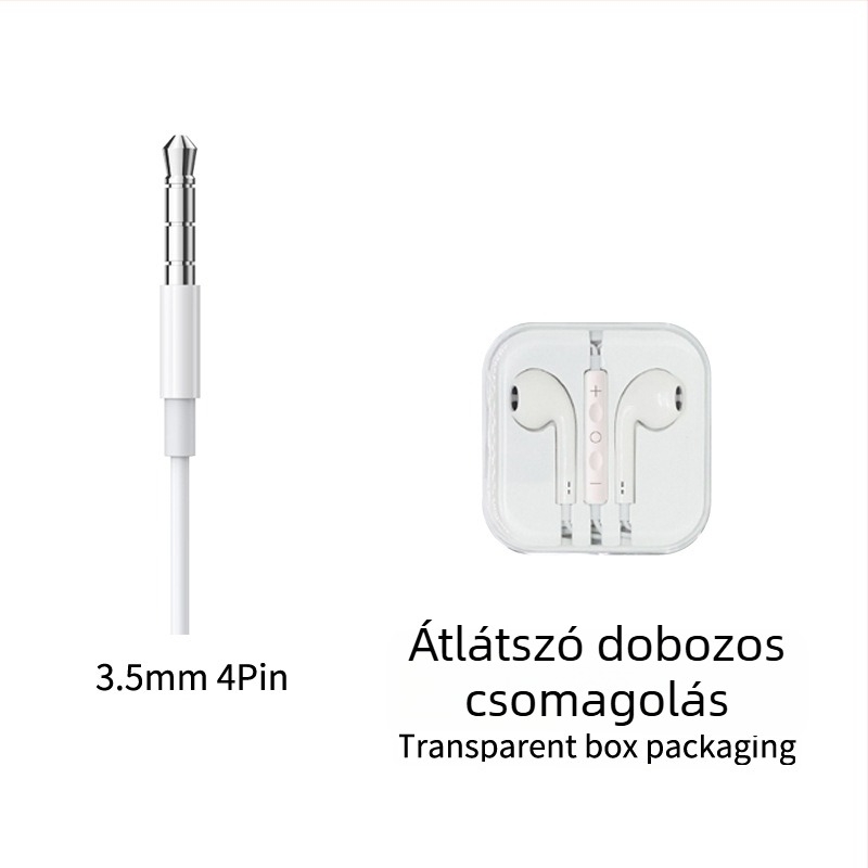 Vezetékes in-ear fülhallgató vezérléssel, Type-C digitális dekódolással, 3.5 mm AUX, Apple és Samsung készülékekhez