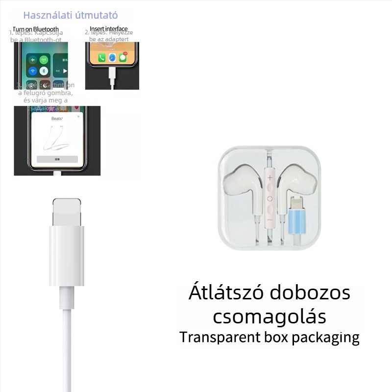 Vezetékes in-ear fülhallgató vezérléssel, Type-C digitális dekódolással, 3.5 mm AUX, Apple és Samsung készülékekhez