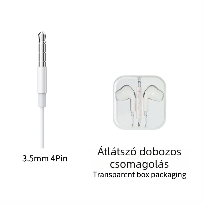 Vezetékes in-ear fülhallgató vezérléssel, Type-C digitális dekódolással, 3.5 mm AUX, Apple és Samsung készülékekhez