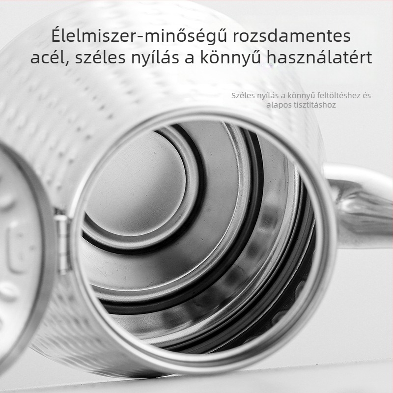 Erősített rozsdamentes acél teáskanna szűrővel, indukciós tűzhelyekhez, nagy kapacitás, könnyed luxus stílus, tea infúzióhoz