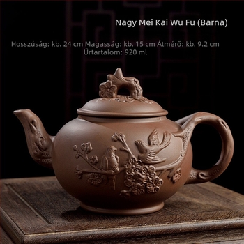 Lila agyag teáskanna szilva virág motívummal, nagy kapacitású, otthoni használatra, Kung Fu tea készlet