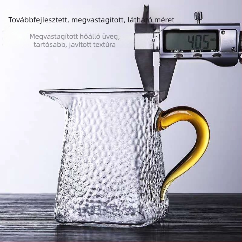 Négyzet alakú kalapált üvegpohár, vastag bóroszilika üvegből, otthoni használatra, kiegészítő a teafőzéshez és a tea elválasztásához