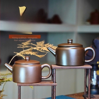 Széles nyílású lila agyag teáskanna Gongfu tea készlethez, nagy kapacitás