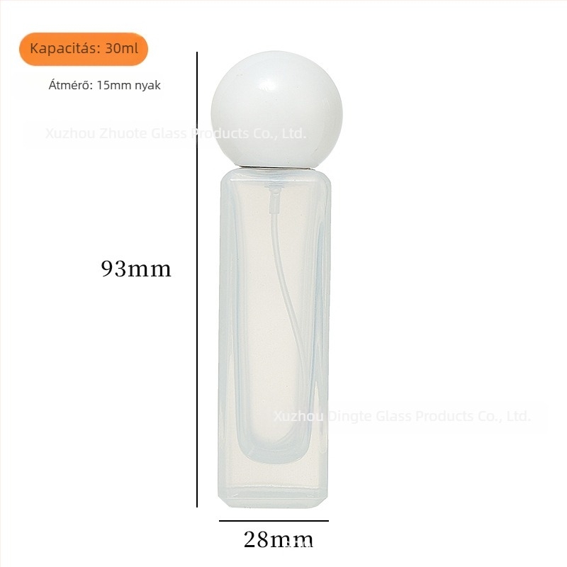 Színes üveg parfümös flakon pumpás permetezővel, 30 ml, hordozható, üres