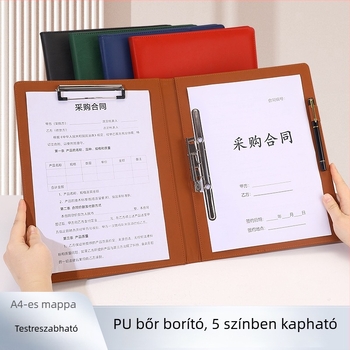 Ximingmen A4-es bőr bemutató mappa dupla erős klipekkel