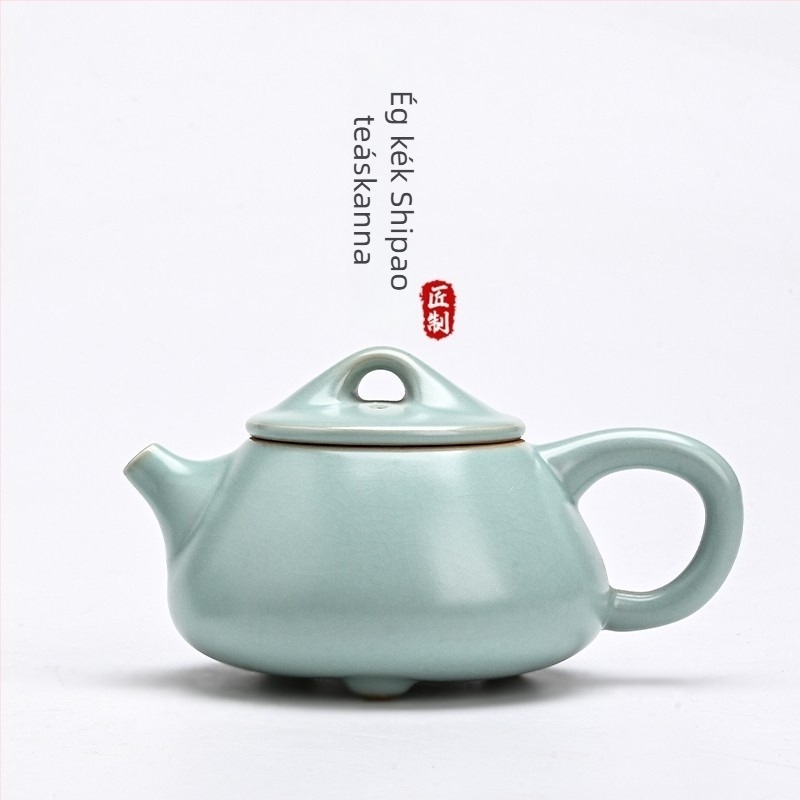 Ru Kiln Celadon teáskanna repedéses mázzal, Xi Shi stílusú kerámiás Kung Fu teáskészlethez, otthoni használatra