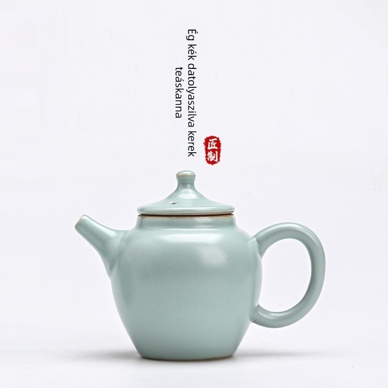 Ru Kiln Celadon teáskanna repedéses mázzal, Xi Shi stílusú kerámiás Kung Fu teáskészlethez, otthoni használatra
