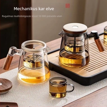 2026 Elegáns teás infúzor kanna, tea és víz elválasztással, teljes üveg belső tér