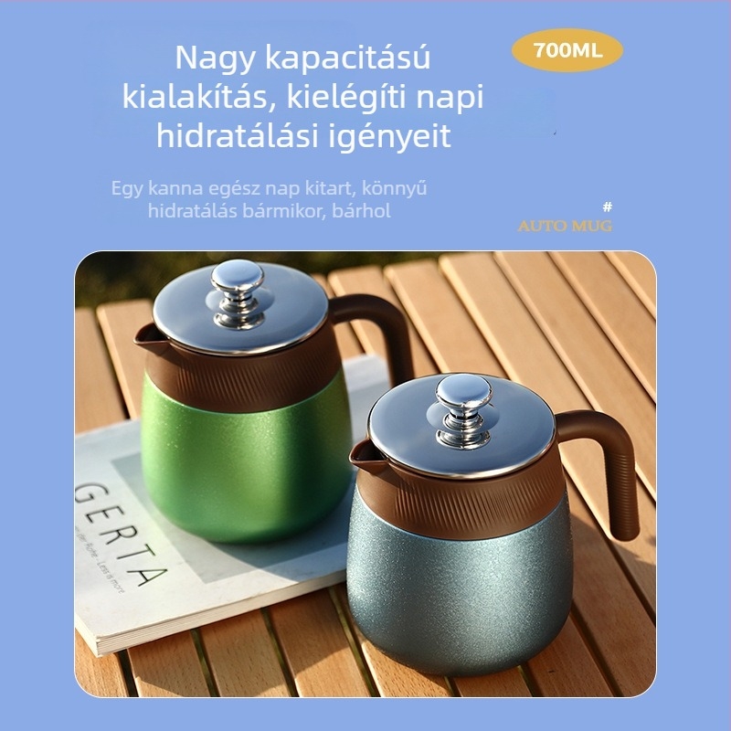 Titán bevonatú belső teáskanna, nagy kapacitású, ideális irodába és otthonra, izolált teafőzésre
